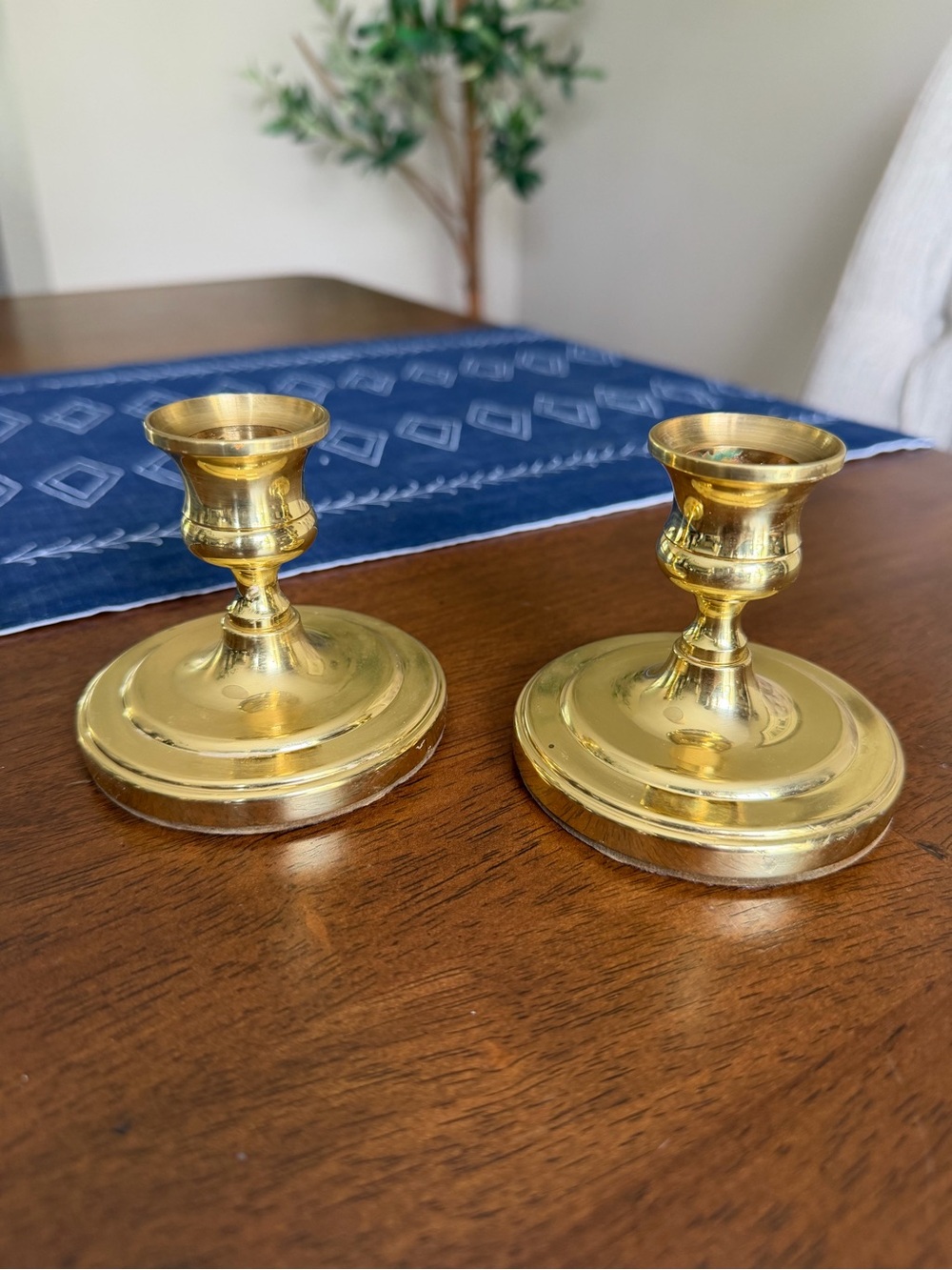Vintage Baldwin Gold Brass Candlestick Pair